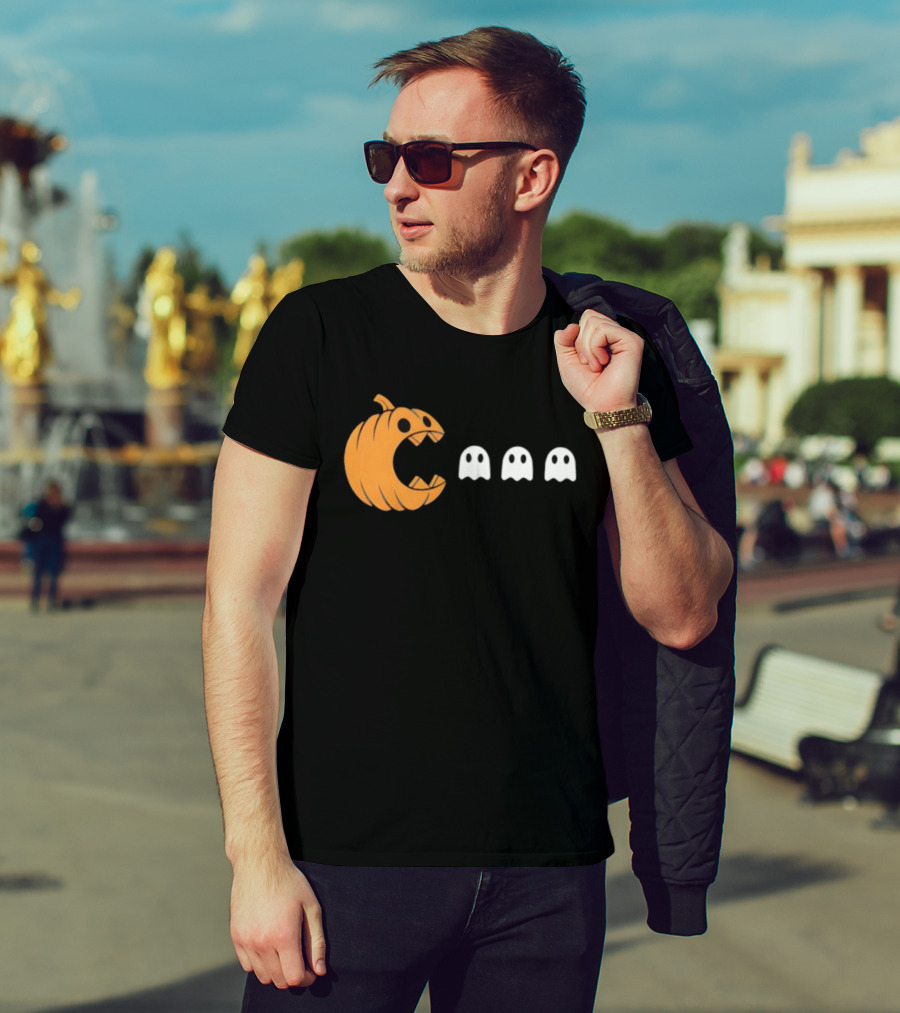 Playful Halloween Pumpkin Ghost Muncher T-Shirt