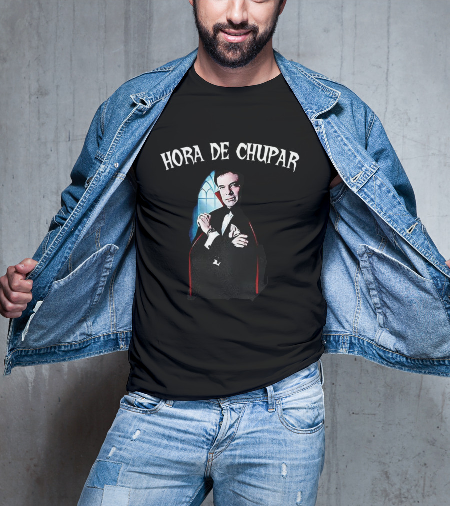 Hora De Chupar Count Dracula Classic Gothic Vampire Design T-Shirt