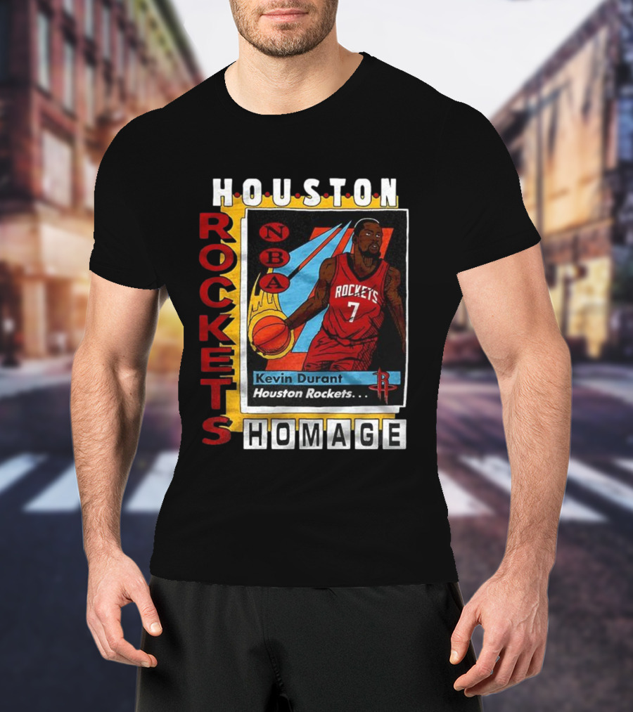 Kevin Durant Houston Rockets NBA Homage Trading Card T-Shirt