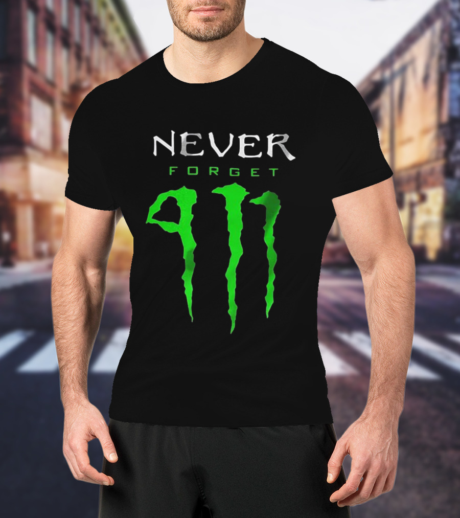 NEVER FORGET 911 Green Claw Marks T-Shirt