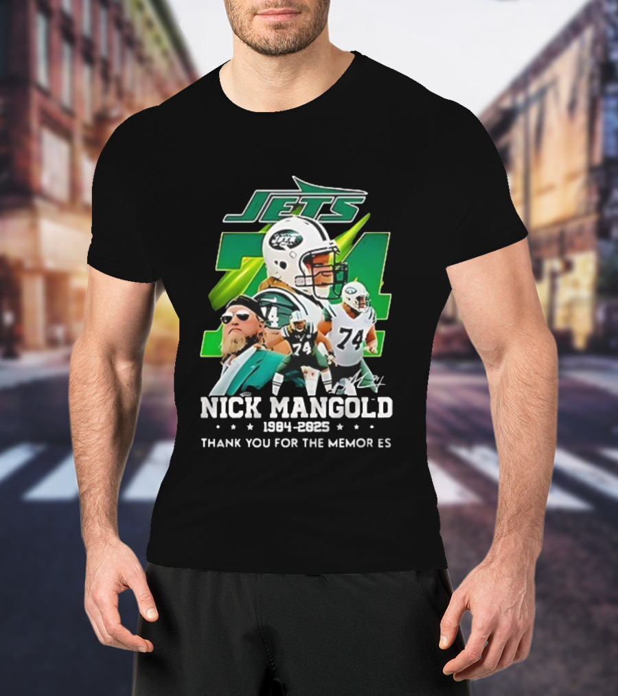 New York Jets Nick Mangold 74 Thank You For The Memories 1984-2023 T-Shirt