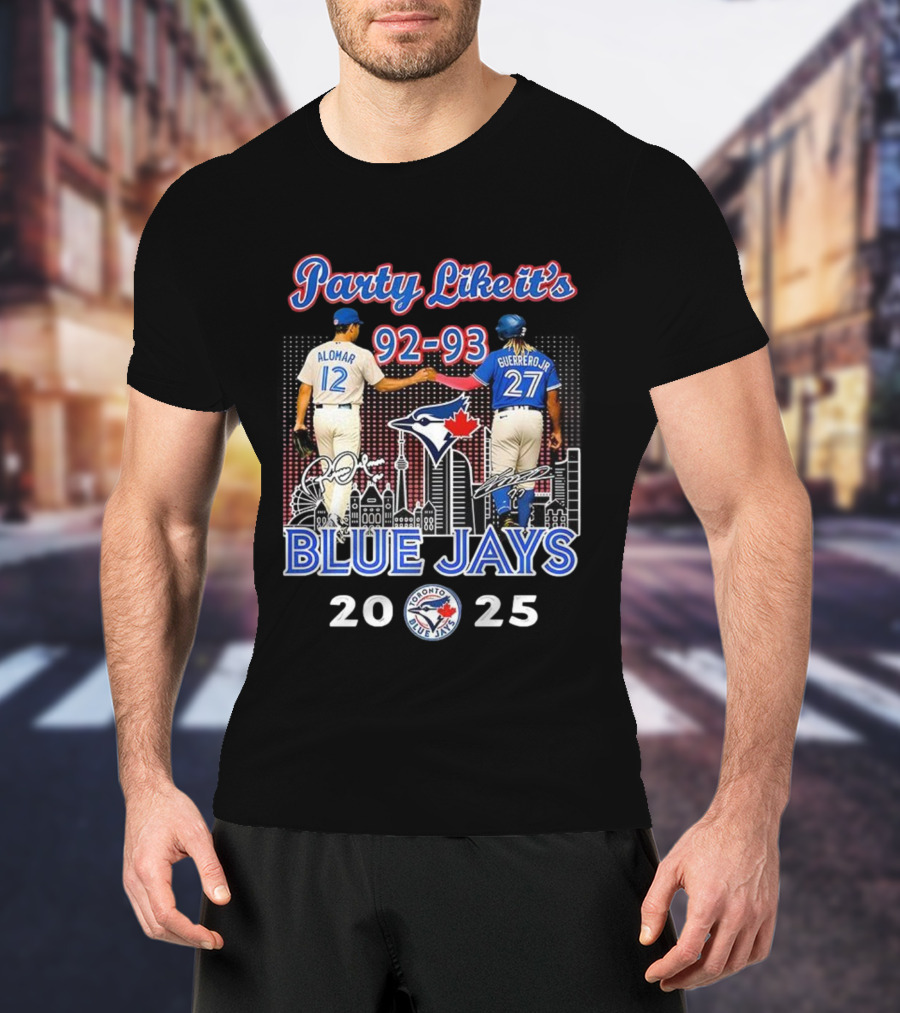 Party Like It’s 92-93 Alomar Guerrero Jr Blue Jays Toronto MLB 2025 T-Shirt