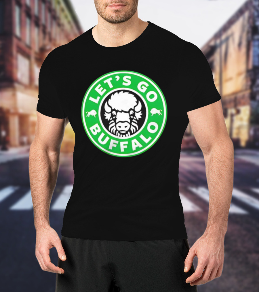Let's Go Buffalo Green Circle Bison Badge T-Shirt