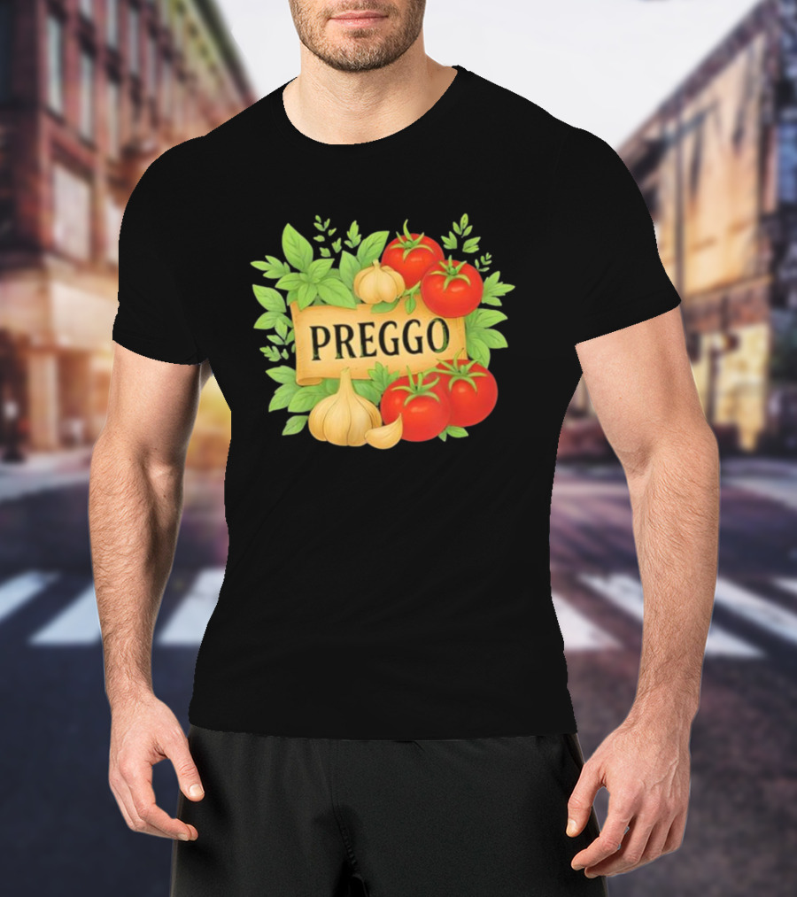 Prego Sauce Inspired Preggo Cute Pregnancy Announcement Costume T-Shirt