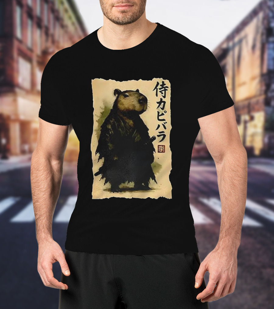 Capybara Samurai 侍カピバラ Japanese Theme T-Shirt