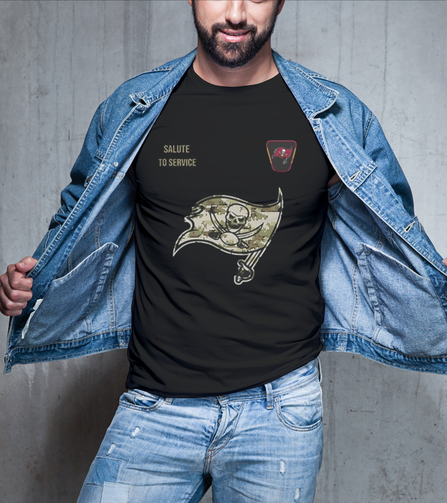 Tampa Bay Buccaneers Salute To Service 2025 Camouflage Flag T-Shirt