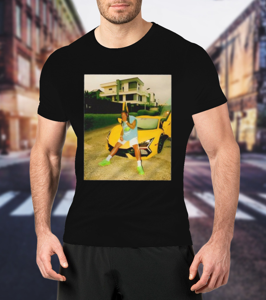 Thatojoboy Burna Boy Armless Style Yellow Sports Car Scene T-Shirt