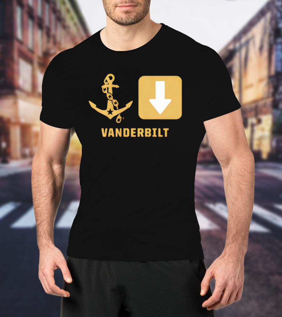Vanderbilt Commodores Anchor Down Symbols Football Logo T-Shirt