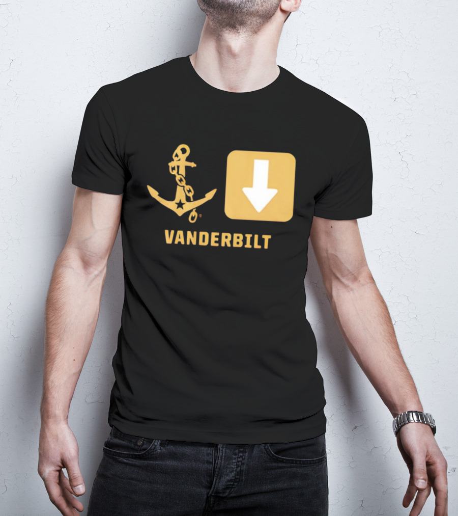 Vanderbilt Commodores Anchor Down Symbols Football Logo T-Shirt