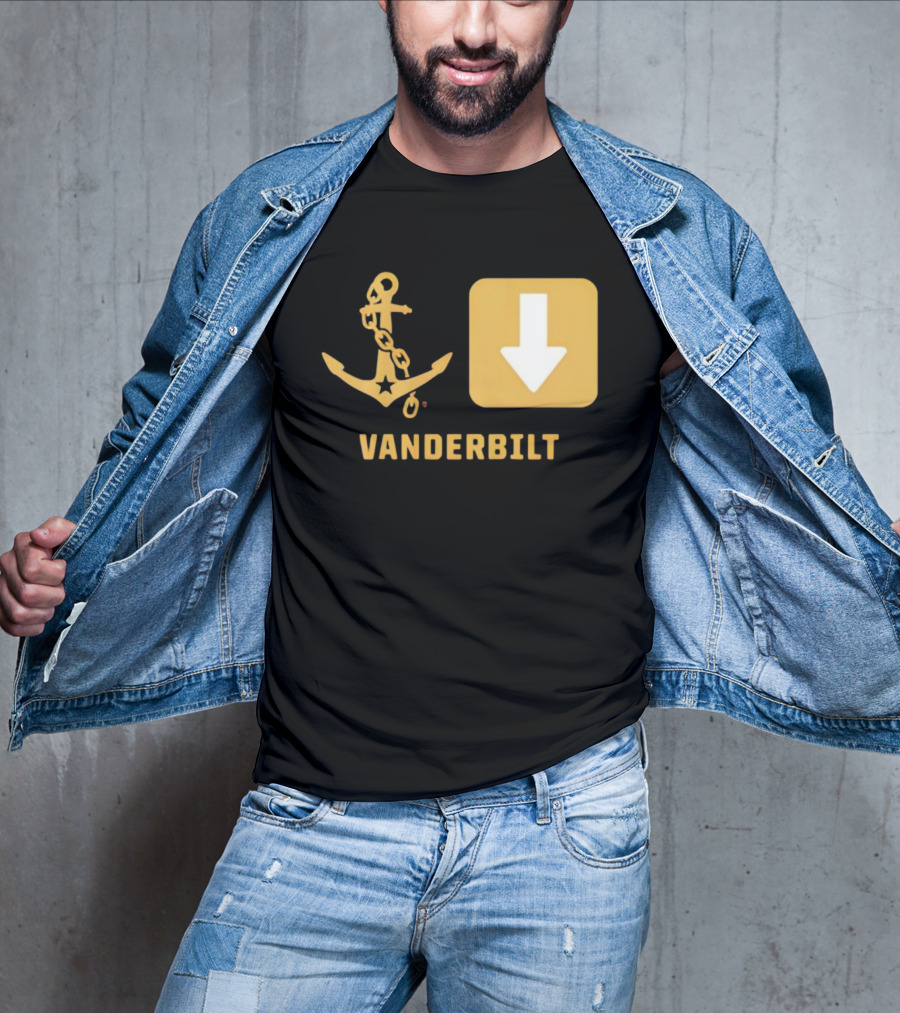Vanderbilt Commodores Anchor Down Symbols Football Logo T-Shirt