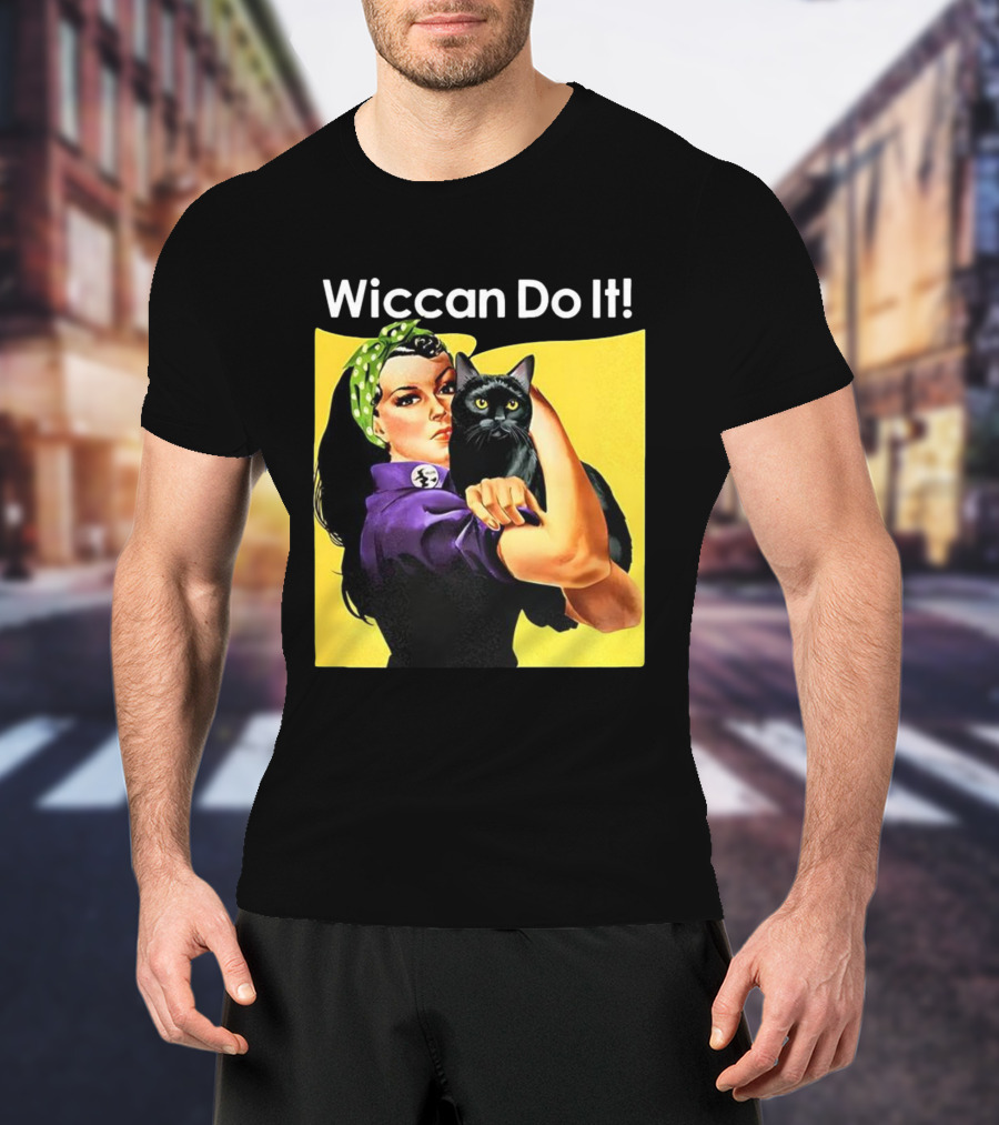 Wiccan Do It Rosie The Riveter Black Cat Magic Empowerment T-Shirt