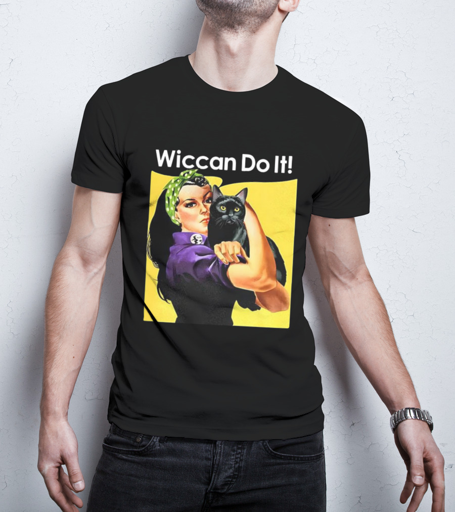 Wiccan Do It Rosie The Riveter Black Cat Magic Empowerment T-Shirt