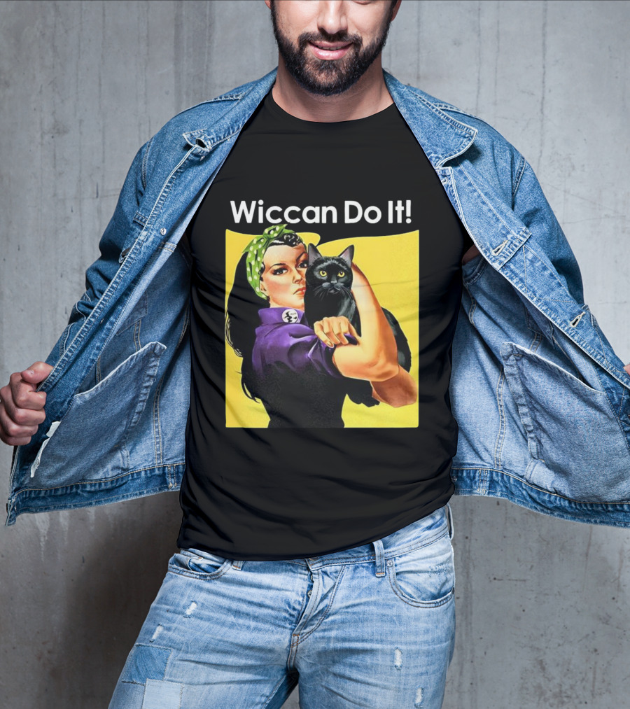 Wiccan Do It Rosie The Riveter Black Cat Magic Empowerment T-Shirt