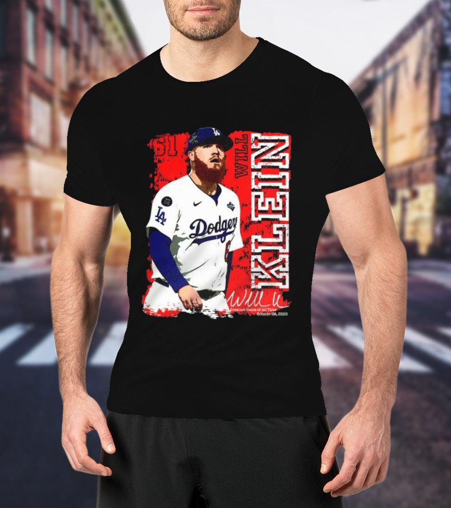 Will Klein Los Angeles Dodgers Number 61 Greatest Game Of All Time 2025 Signature T-Shirt