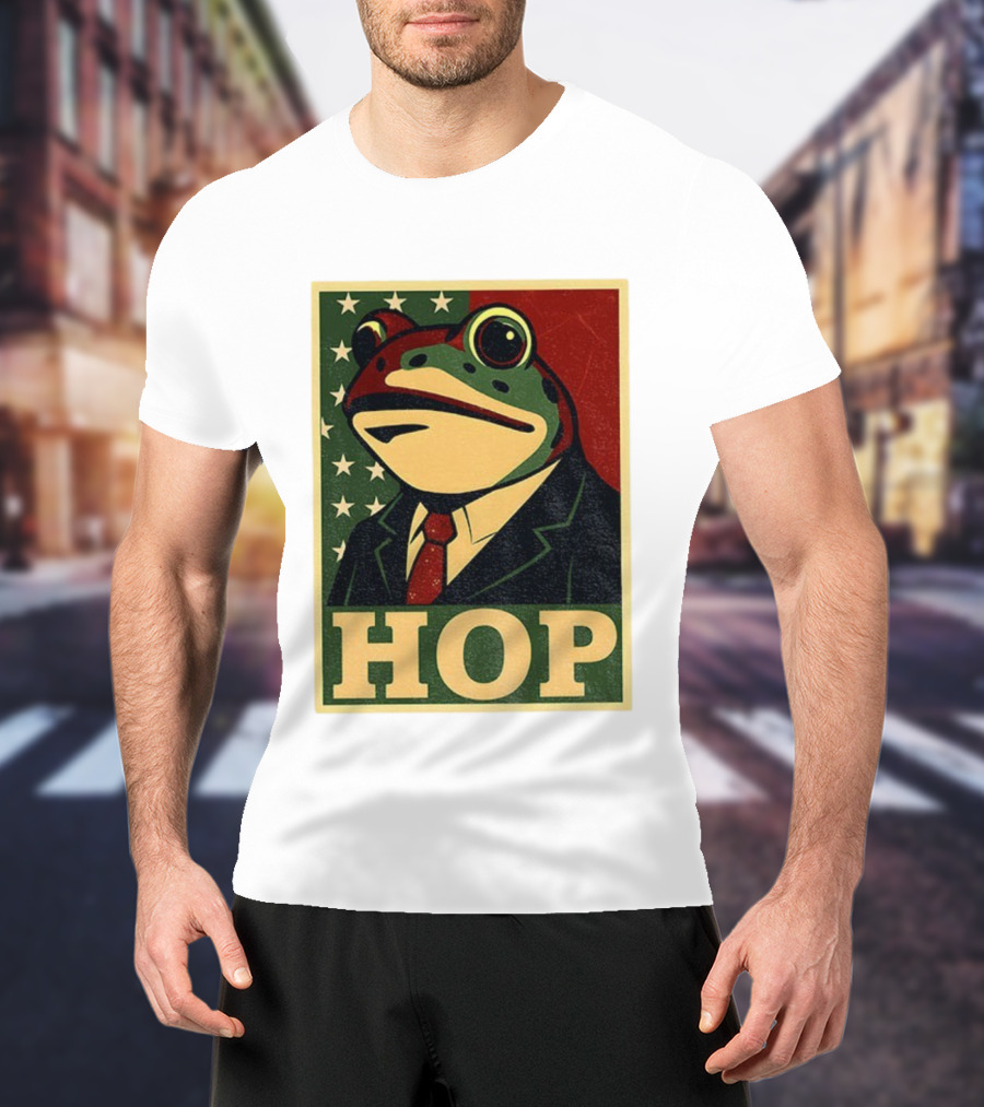 Frog HOP Portland Protest Anti ICE Anti Fascism American Flag T-Shirt