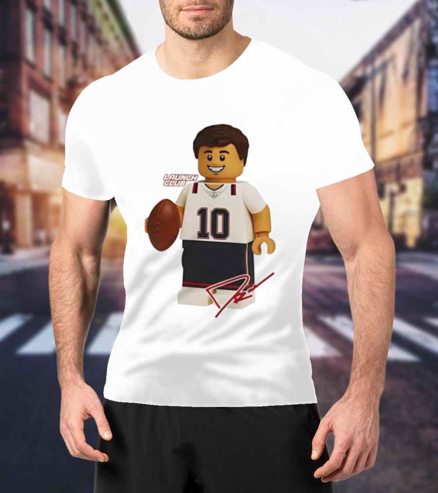 Tom Brady New England Patriots Lego Minifigure 10 Launch Club Signature T-Shirt