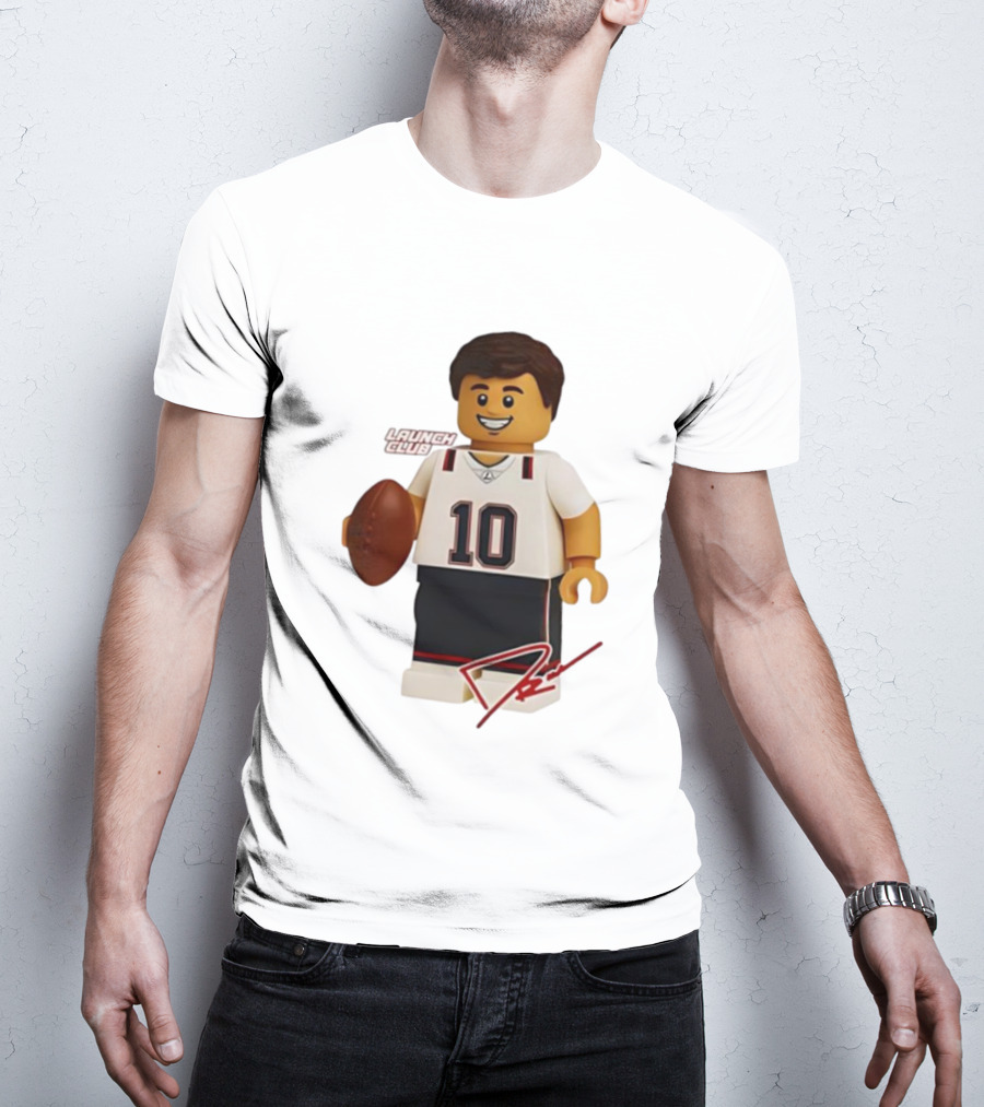 Tom Brady New England Patriots Lego Minifigure 10 Launch Club Signature T-Shirt
