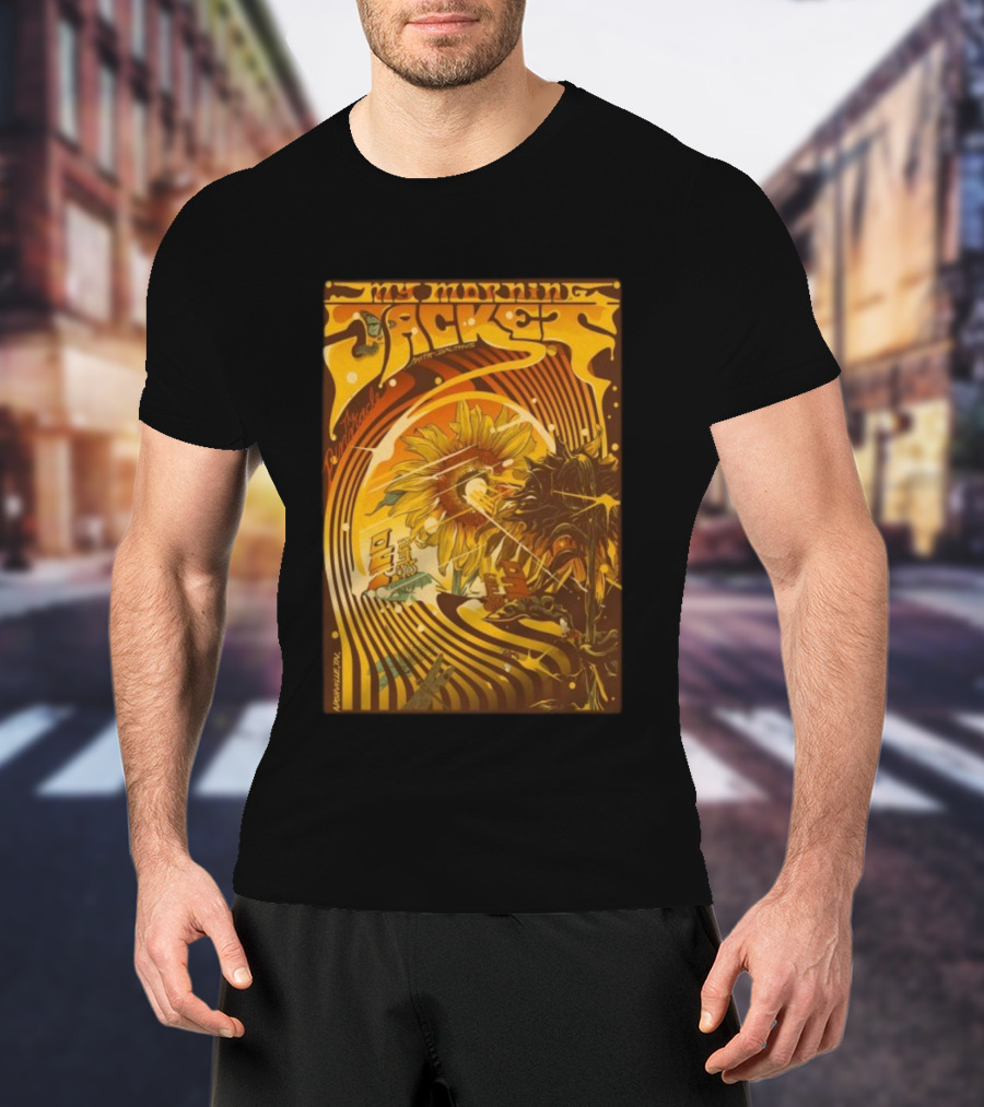 My Morning Jacket With Indigo De Souza Nashville TN October 29 2025 Sunflower Psychedelic Art Style T-Shirt