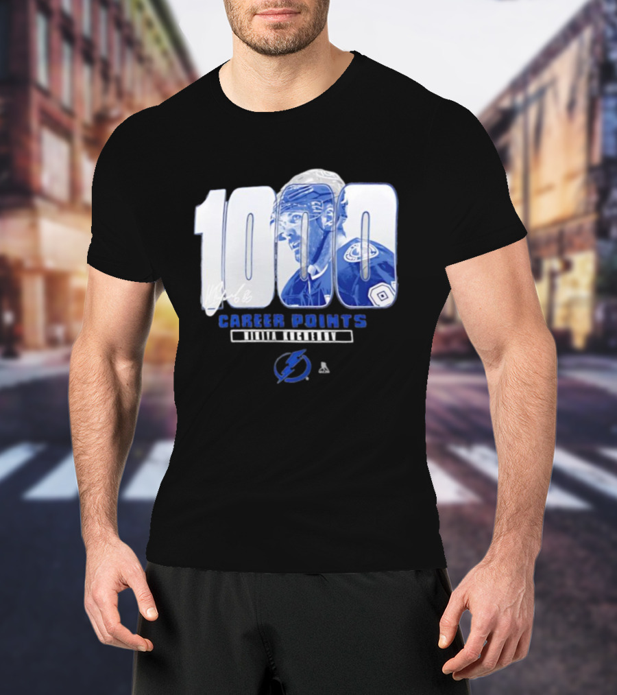 Tampa Bay Lightning Nikita Kucherov 1000 Career Points Signature T-Shirt
