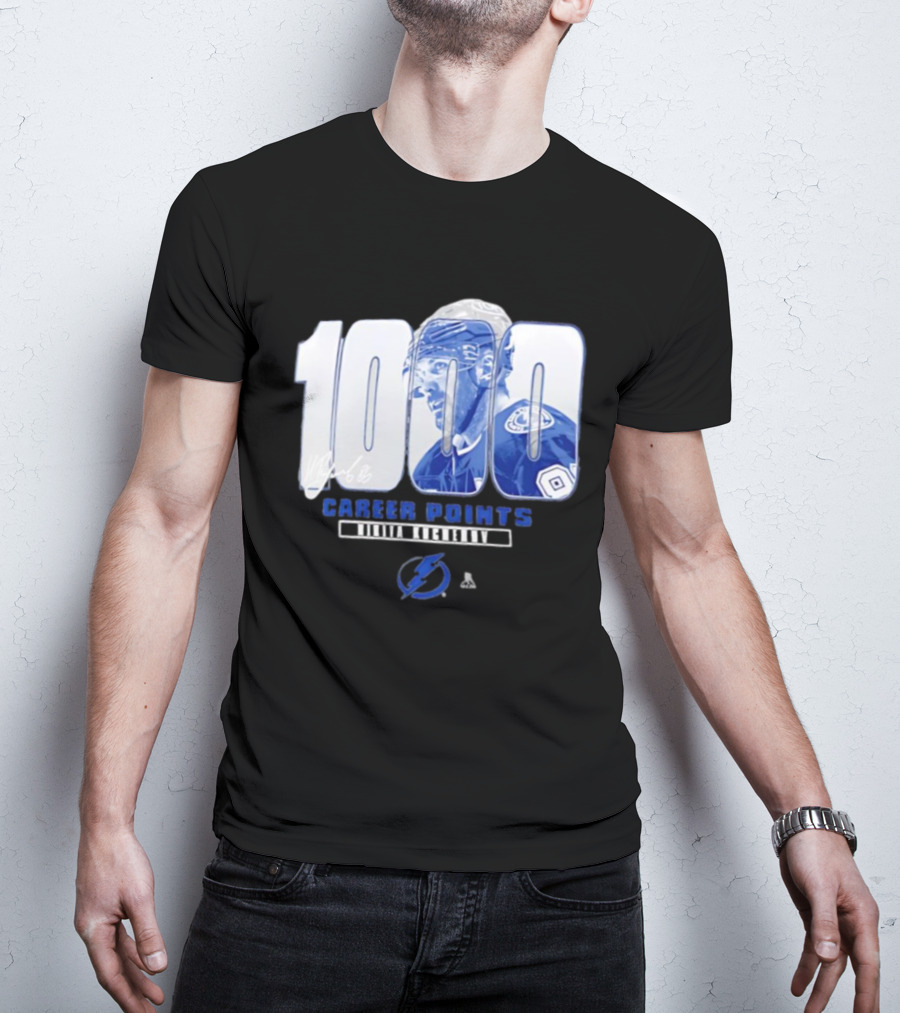 Tampa Bay Lightning Nikita Kucherov 1000 Career Points Signature T-Shirt