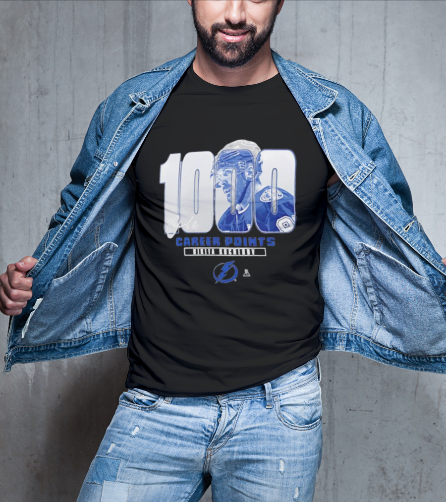 Tampa Bay Lightning Nikita Kucherov 1000 Career Points Signature T-Shirt
