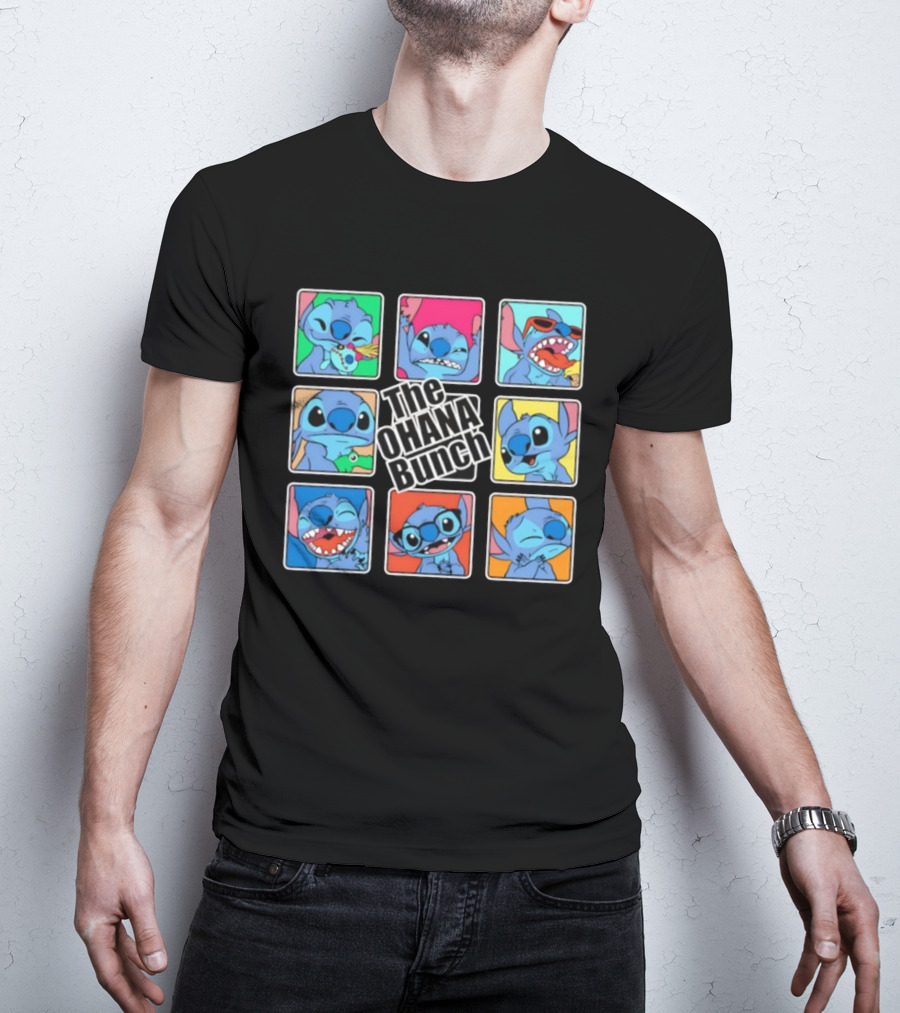 The OHANA Bunch Stitch Nine Panel Grid Colorful Expressions T-Shirt