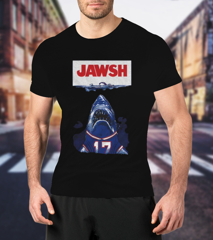 Buffalo Bills Josh Allen 17 Jawsh Jaws Pop Culture Mashup T-Shirt