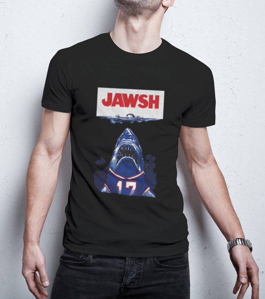 Buffalo Bills Josh Allen 17 Jawsh Jaws Pop Culture Mashup T-Shirt