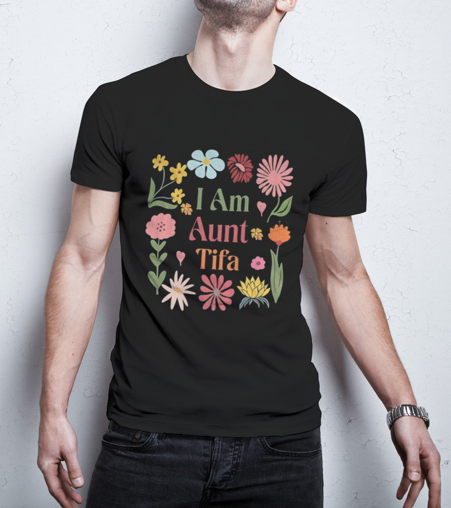 I Am Aunt Tifa Floral Vintage Anti Trump T-Shirt