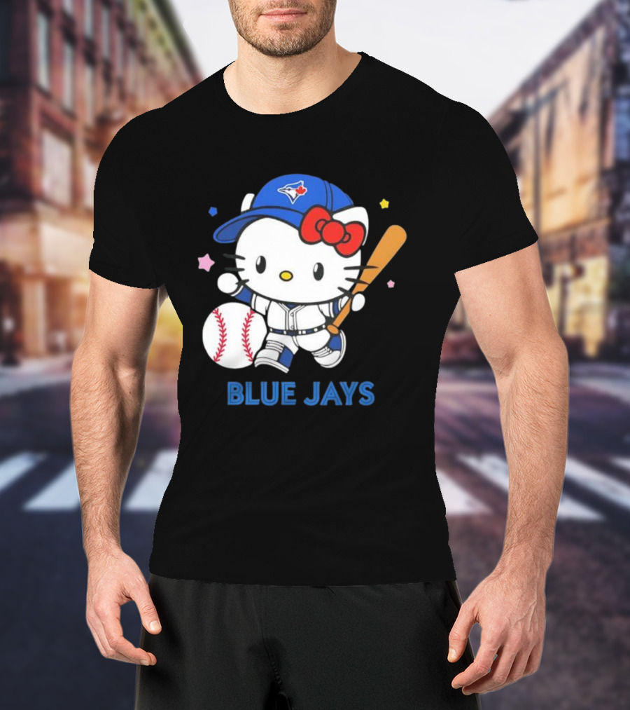 Toronto Blue Jays Hello Kitty Baseball Player Collaboration T-Shirt