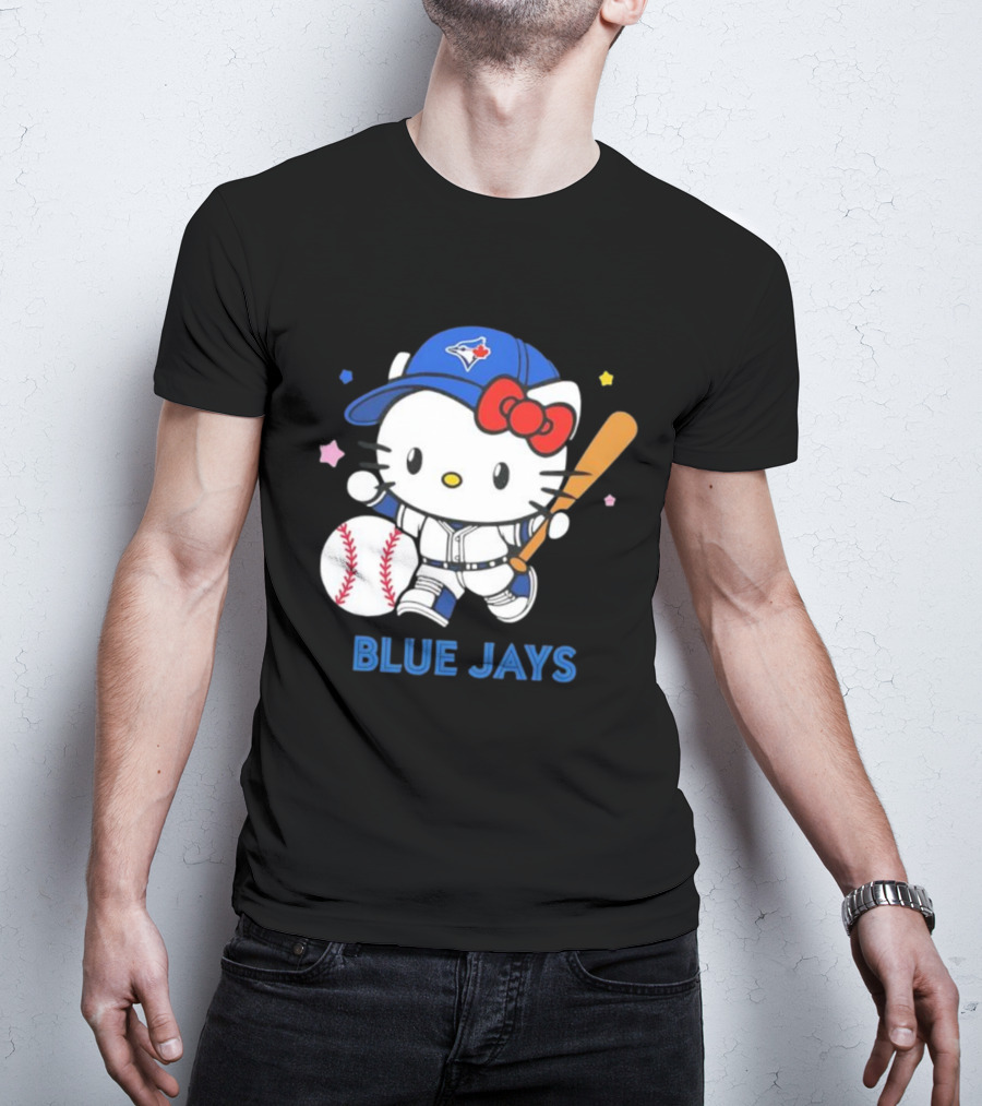 Toronto Blue Jays Hello Kitty Baseball Player Collaboration T-Shirt