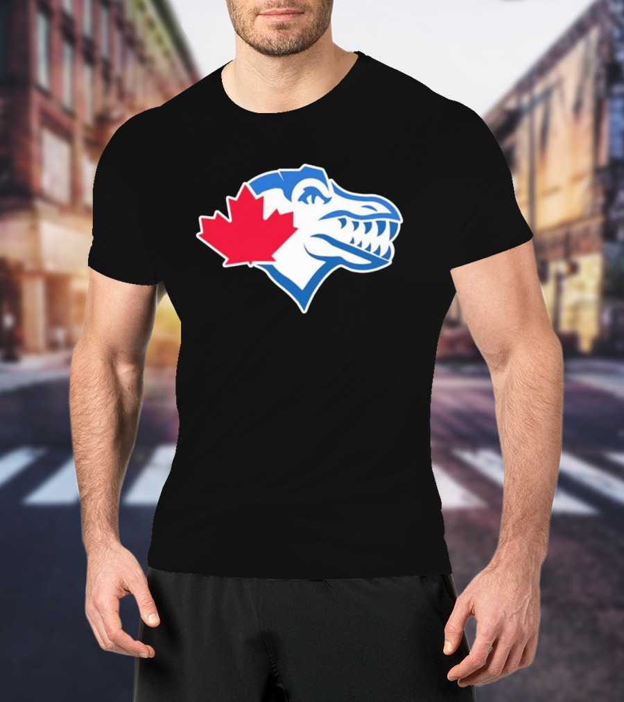 Toronto Raptors Blue Jays Mashup Maple Leaf Emblem T-Shirt