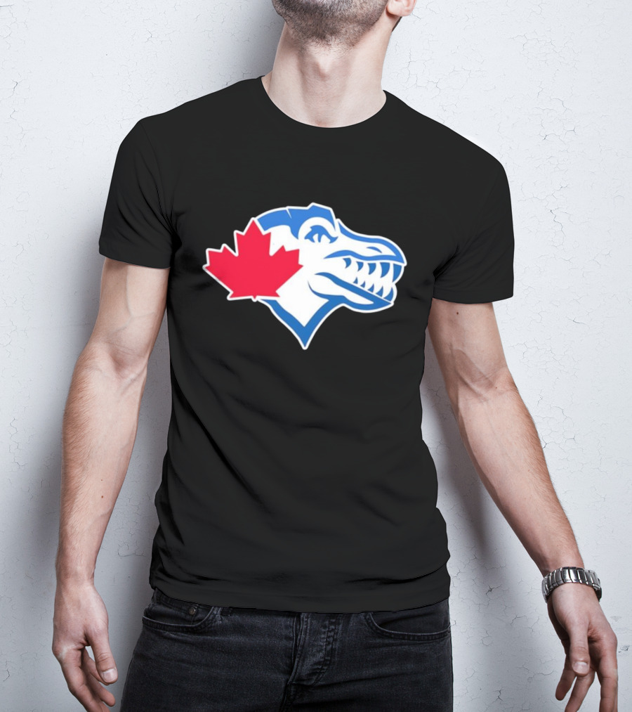 Toronto Raptors Blue Jays Mashup Maple Leaf Emblem T-Shirt