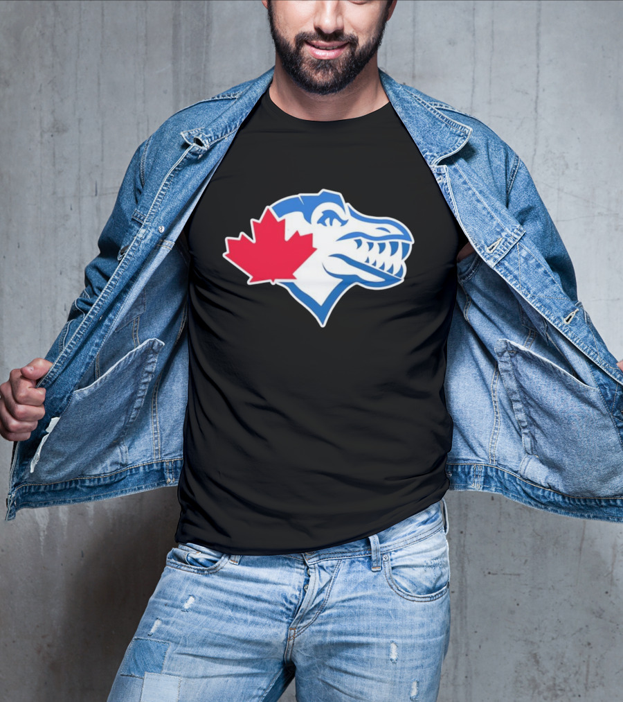 Toronto Raptors Blue Jays Mashup Maple Leaf Emblem T-Shirt