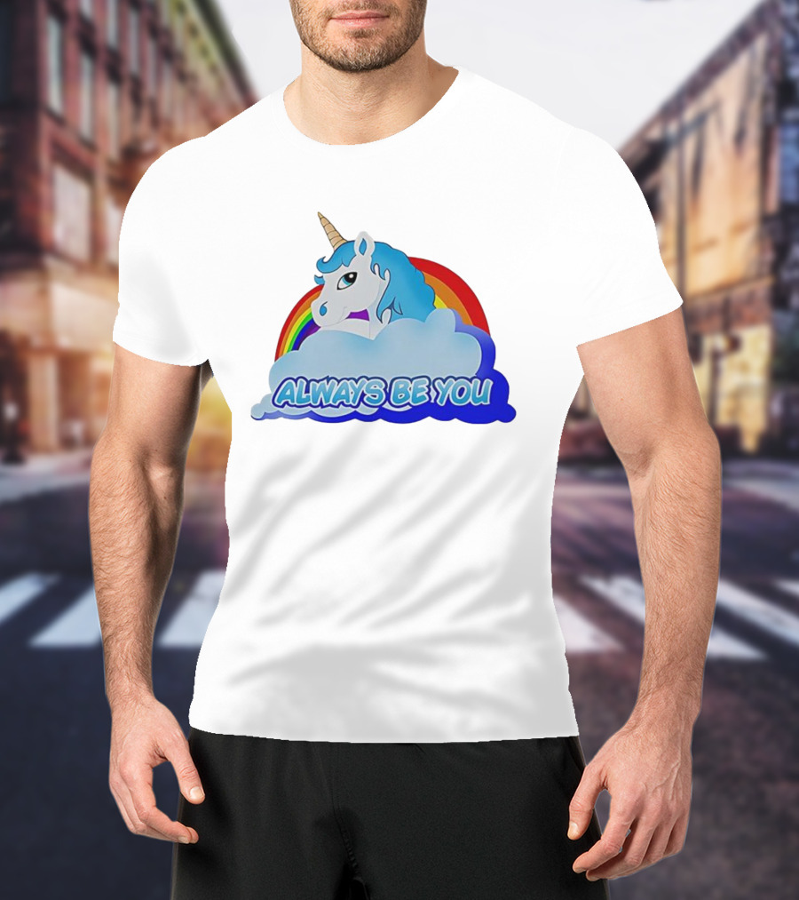 Rainbow Unicorn Always Be You Cloud Icon T-Shirt