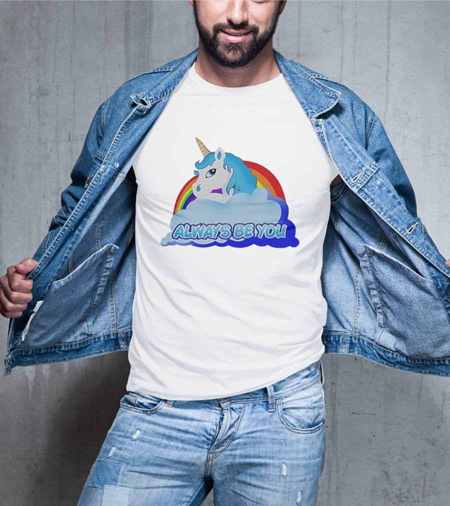 Rainbow Unicorn Always Be You Cloud Icon T-Shirt