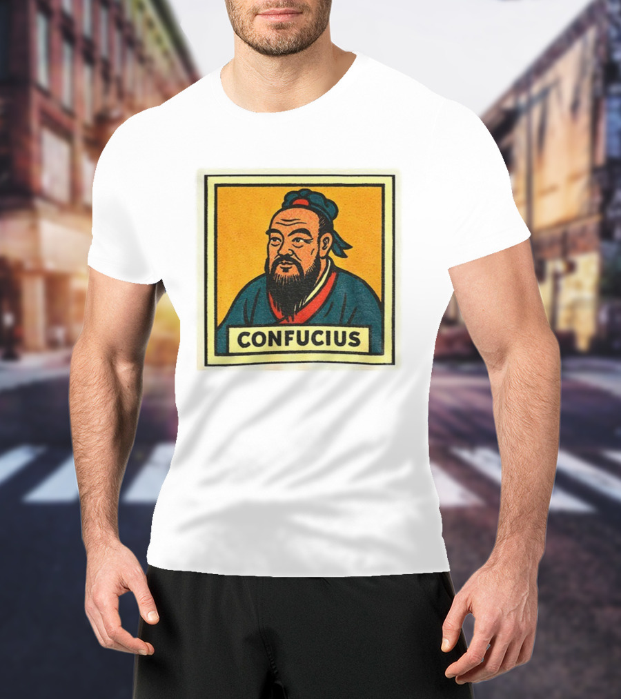 Confucius Retro Comic Style Chinese Philosopher Art T-Shirt