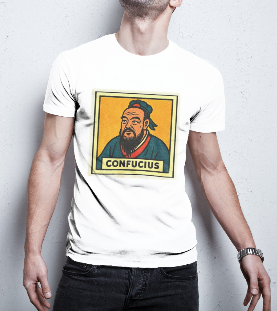 Confucius Retro Comic Style Chinese Philosopher Art T-Shirt