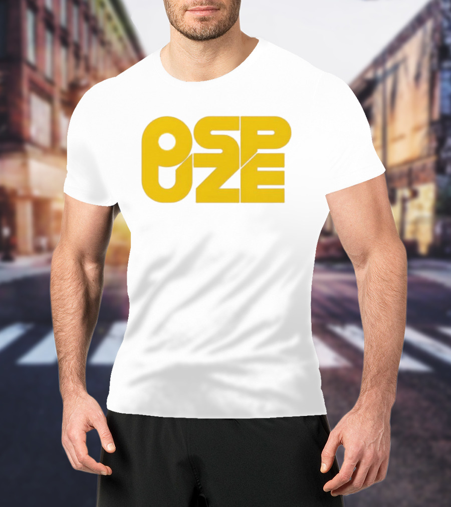 Ospuze Yellow Bold Text Logo T-Shirt