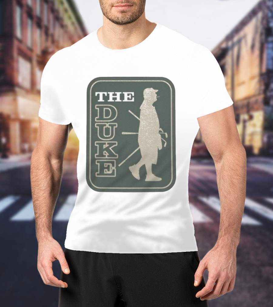 The Duke Golf Silhouette Smoking Golfer In Hat Retro Style T-Shirt