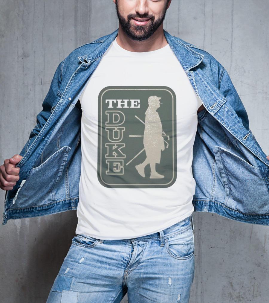 The Duke Golf Silhouette Smoking Golfer In Hat Retro Style T-Shirt