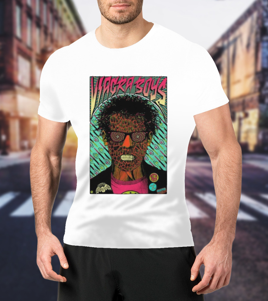 Viagra Boys Concert October 31 2025 The Far Out Lounge Austin Texas Psychedelic Art T-Shirt