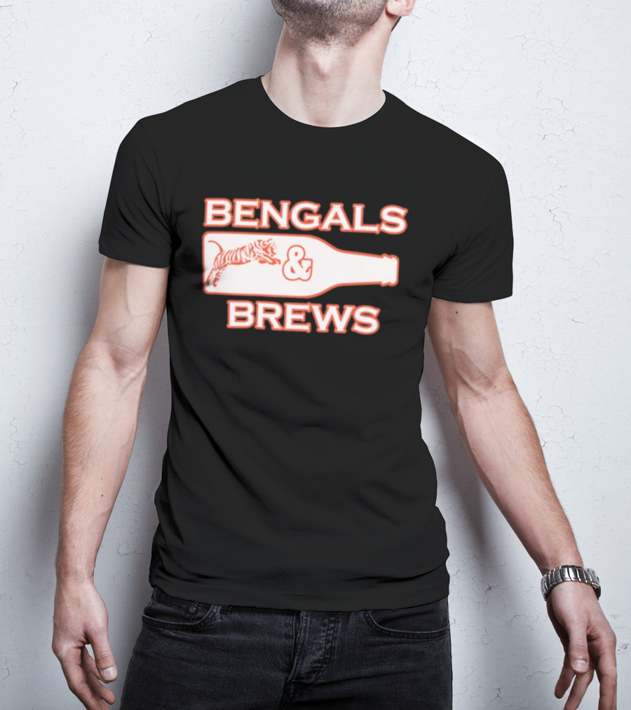 Bengals And Brews Cincinnati Bengals Game Day Tiger Bottle T-Shirt