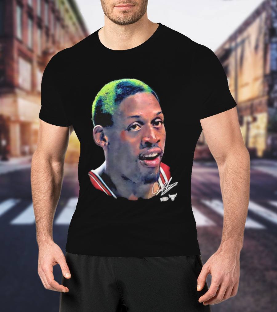 Chicago Bulls Dennis Rodman Big Face Signature T-Shirt