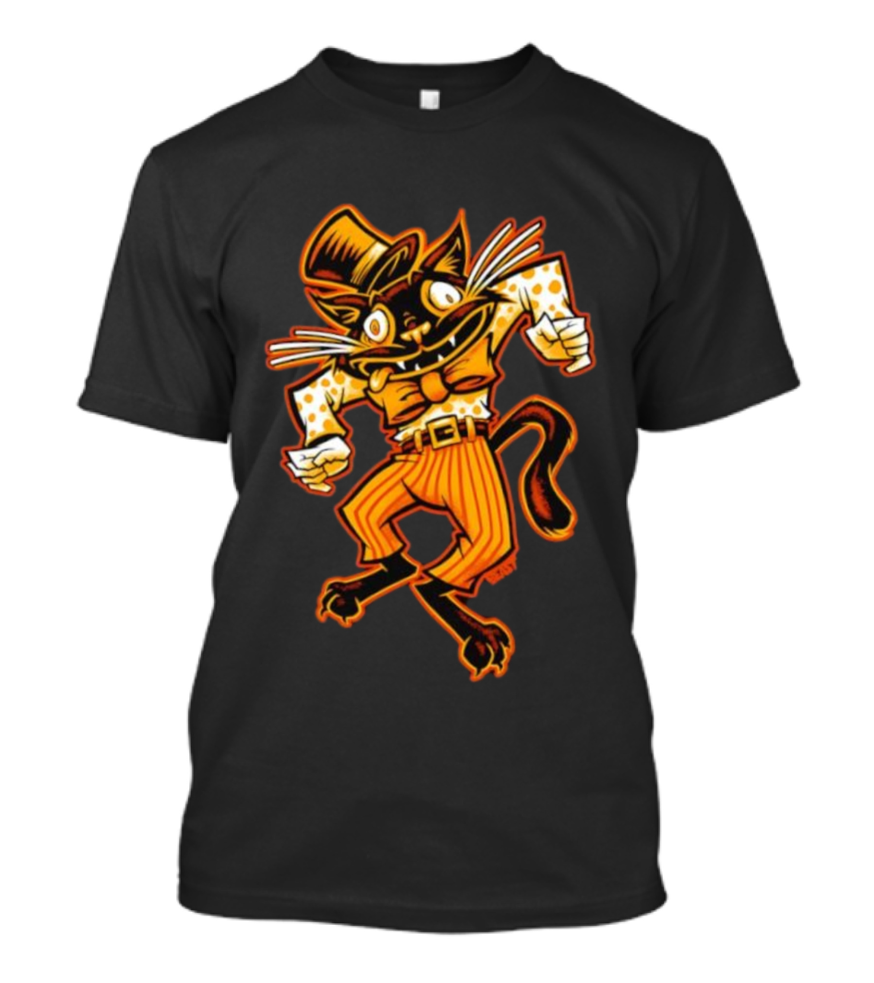 Dancing Cat Creep BeastWreck Halloween Monster Vintage Cartoon Style T-Shirt