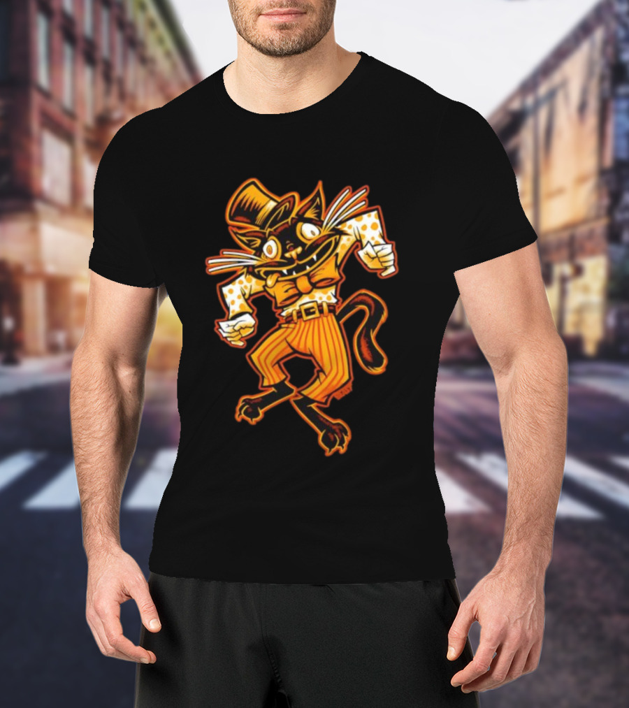 Dancing Cat Creep BeastWreck Halloween Monster Vintage Cartoon Style T-Shirt