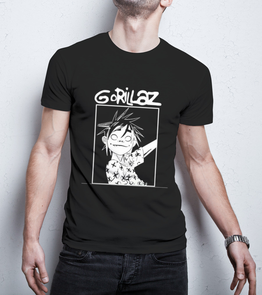 Gorillaz Black White Character Graphic T-Shirt