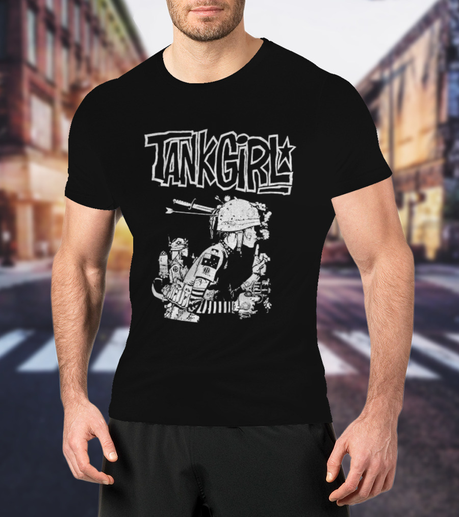 Gorillaz Tank Girl Black White Collaboration T-Shirt