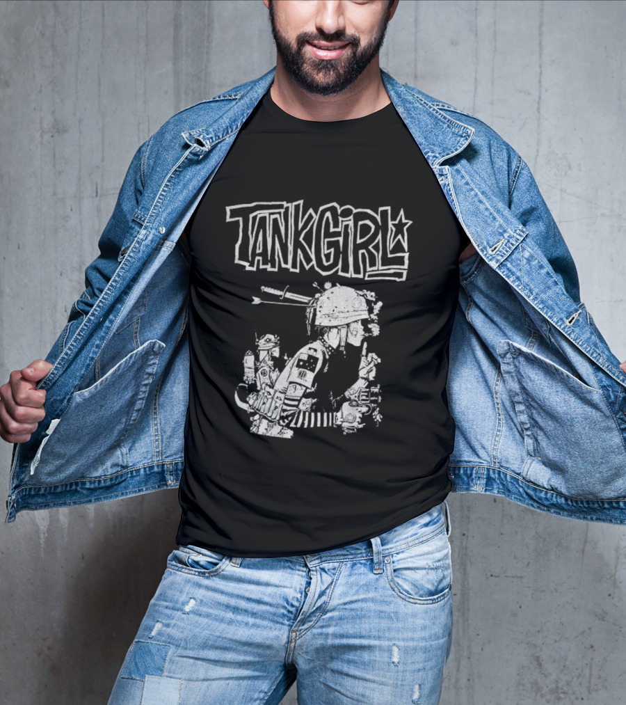 Gorillaz Tank Girl Black White Collaboration T-Shirt