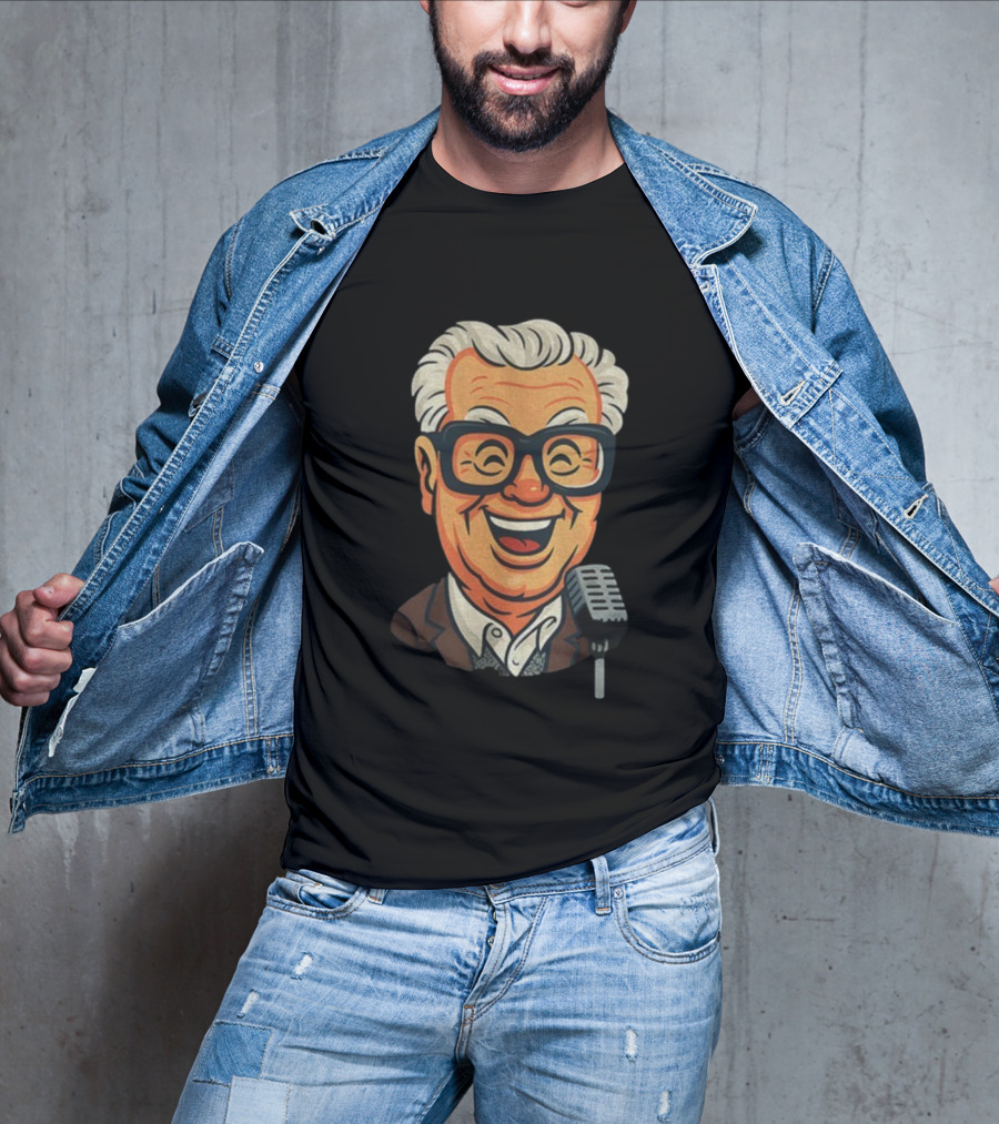 Harry Caray Cartoon Sports Commentator Baseball Fan Tribute T-Shirt